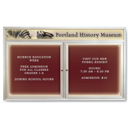United Visual Products Indoor Enclosed Combo Board, 42"x32", Gold Frame/Blue & Cloud UVCB4232G-BLUE-CLOUD